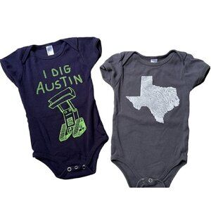 Texas State I Dig Austin Graphic  3-6 Months Baby BUNDLE 2 ITEMS One Piece